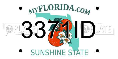 3371ID Florida License Plate
