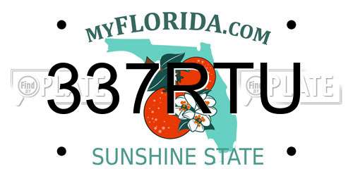 337RTU Florida License Plate