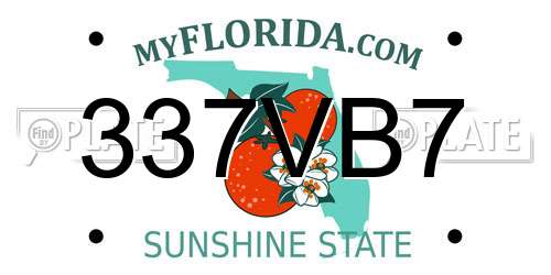 337VB7 Florida License Plate