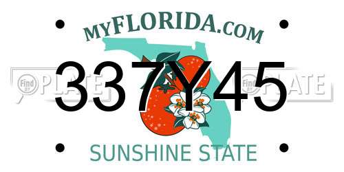 337Y45 Florida License Plate