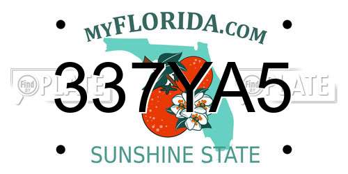 337YA5 Florida License Plate