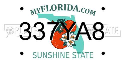 337YA8 Florida License Plate