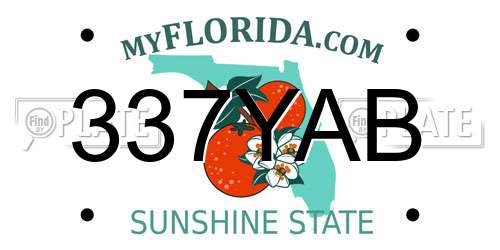 337YAB Florida License Plate
