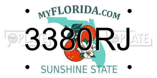 3380RJ Florida License Plate