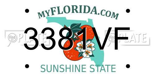 3381VF Florida License Plate