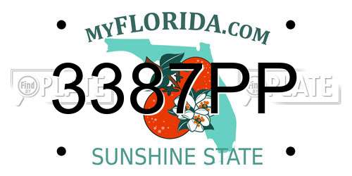 3387PP Florida License Plate