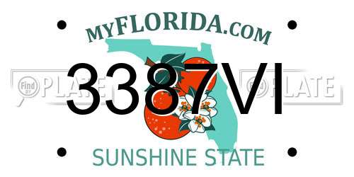3387VI Florida License Plate