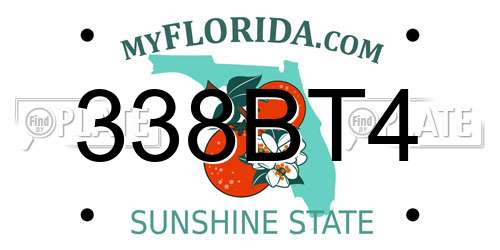 338BT4 Florida License Plate