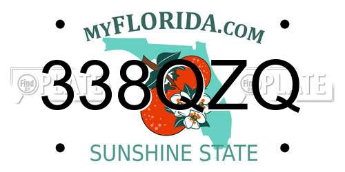 338QZQ Florida License Plate