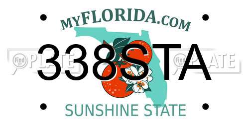 338STA Florida License Plate