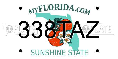 338TAZ Florida License Plate
