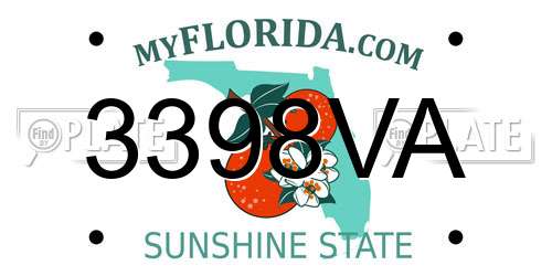 3398VA Florida License Plate