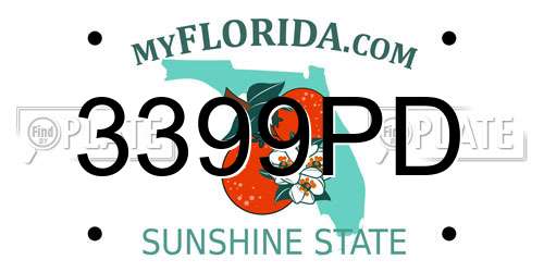 3399PD Florida License Plate