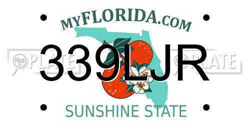 339LJR Florida License Plate