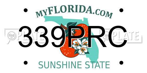 339PRC Florida License Plate