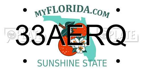 33AERQ Florida License Plate