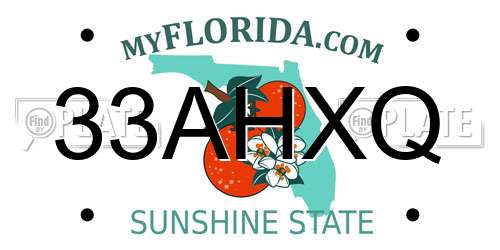 33AHXQ Florida License Plate