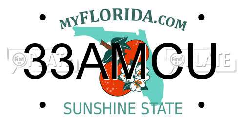 33AMCU Florida License Plate