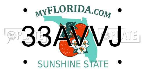 33AVVJ Florida License Plate
