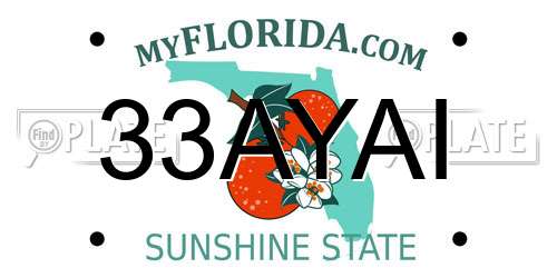 33AYAI Florida License Plate