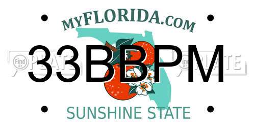 33BBPM Florida License Plate
