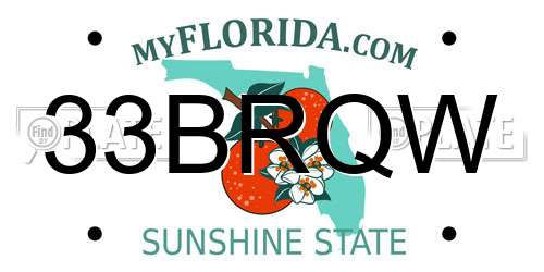33BRQW Florida License Plate