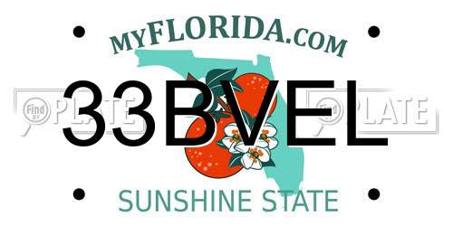 33BVEL Florida License Plate