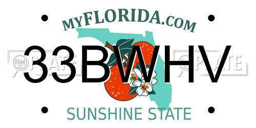 33BWHV Florida License Plate