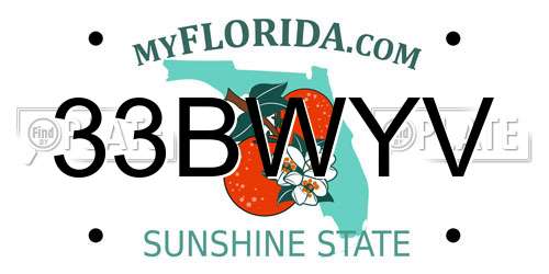 33BWYV Florida License Plate