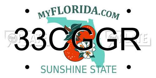 33CGGR Florida License Plate