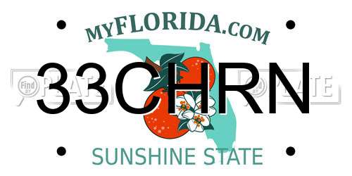 33CHRN Florida License Plate