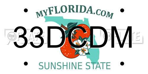 33DCDM Florida License Plate