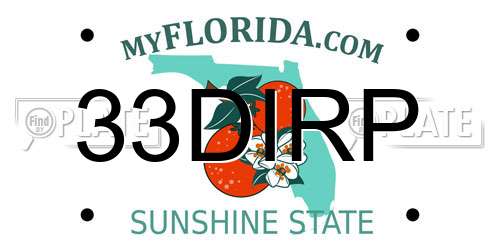 33DIRP Florida License Plate