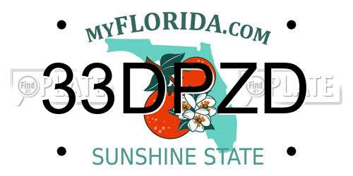 33DPZD Florida License Plate