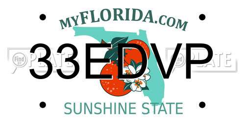 33EDVP Florida License Plate