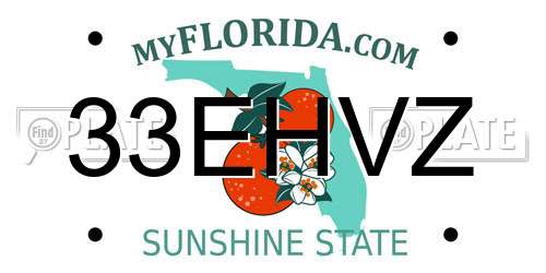 33EHVZ Florida License Plate