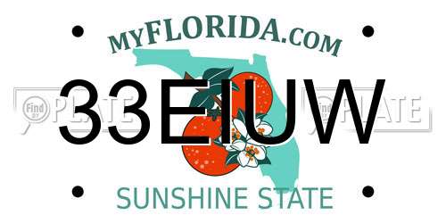 33EIUW Florida License Plate
