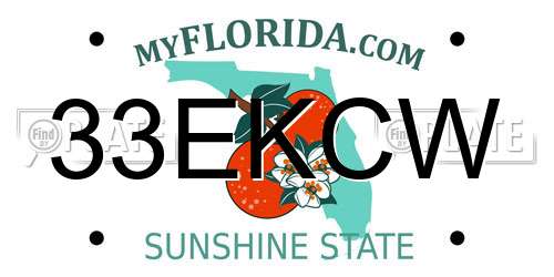 33EKCW Florida License Plate