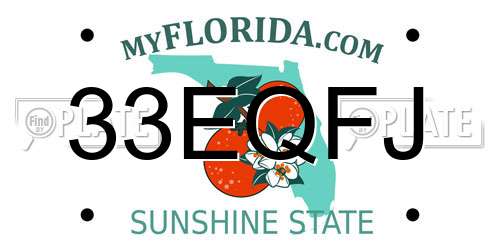 33EQFJ Florida License Plate