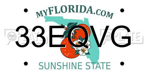 33EQVG Florida License Plate