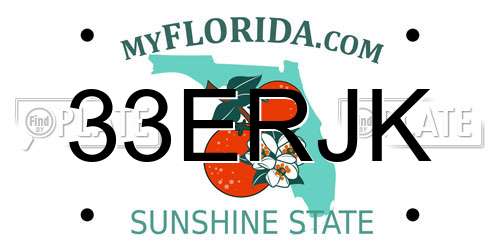 33ERJK Florida License Plate