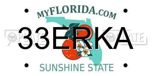 33ERKA Florida License Plate