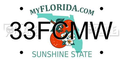 33FCMW Florida License Plate