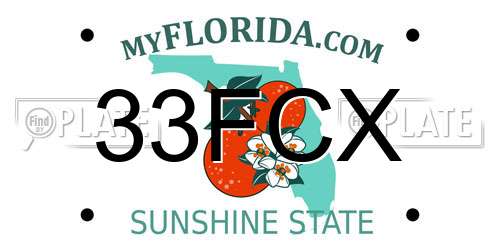 33FCX Florida License Plate