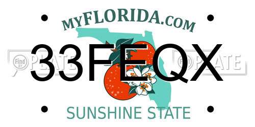 33FEQX Florida License Plate
