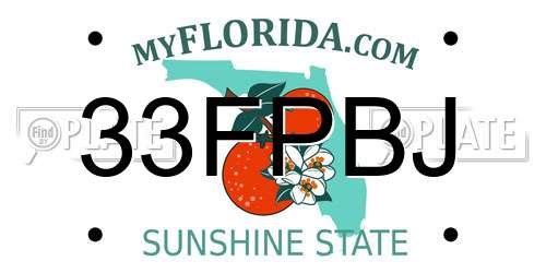33FPBJ Florida License Plate