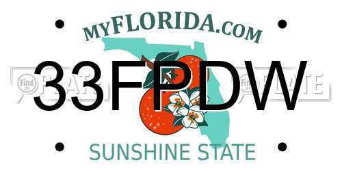 33FPDW Florida License Plate