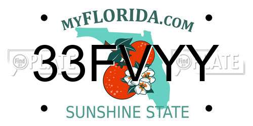 33FVYY Florida License Plate
