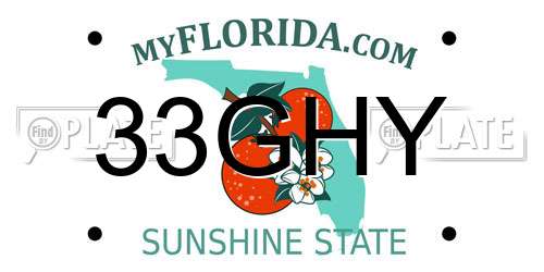 33GHY Florida License Plate
