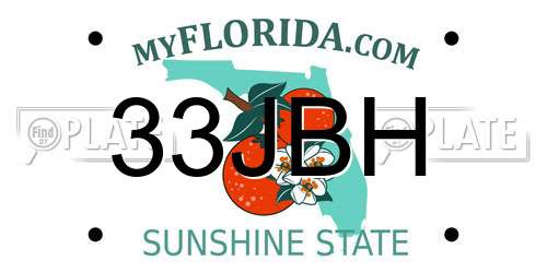 33JBH Florida License Plate